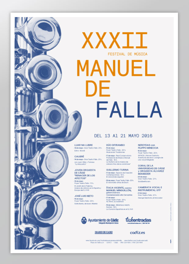Diseño de imagen gráfica para el Festival Manuel de Falla 2016
